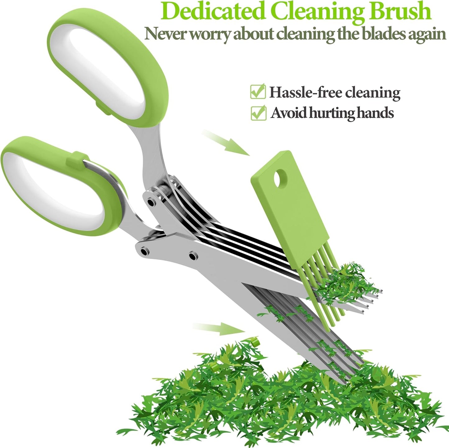 5-Blade Herb Vegetable Cutter With Cleaning Brush