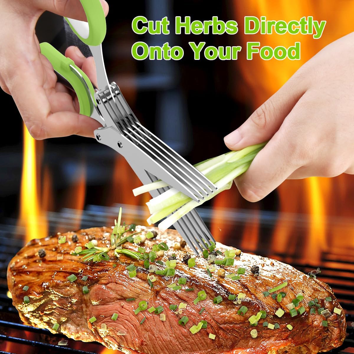 5-Blade Herb Vegetable Cutter With Cleaning Brush