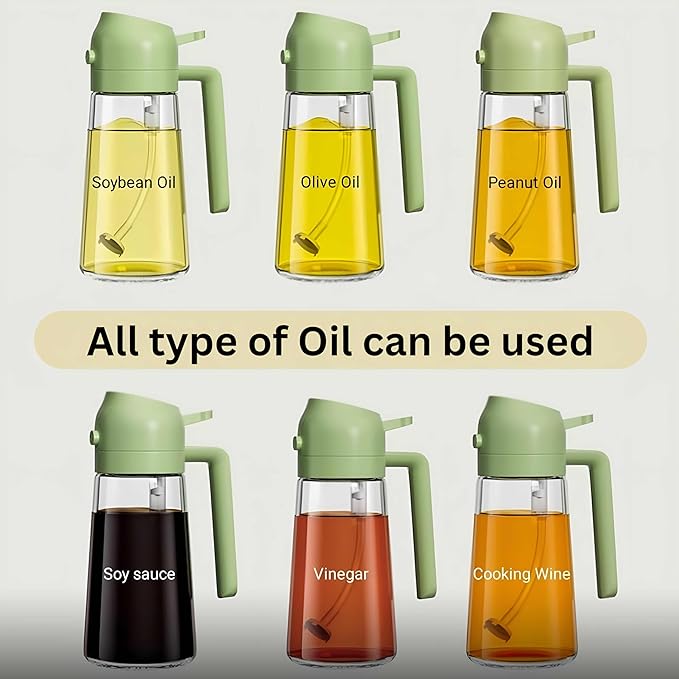 2 in 1 Glass Oil Dispenser Spray Bottle