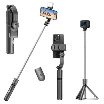 3-in-1 Selfie Stick Flash Tripod with Bluetooth Remote