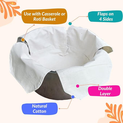 Premium Cotton Double Layer Roti Clothes Wrap with Flaps