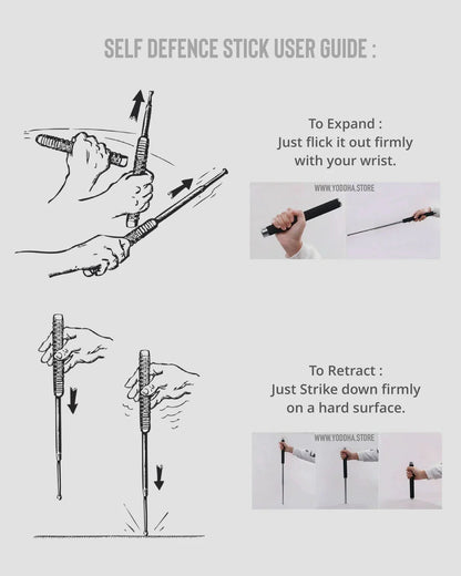 Telescopic Self Defense Stick (Heavy Metal and Extendable)