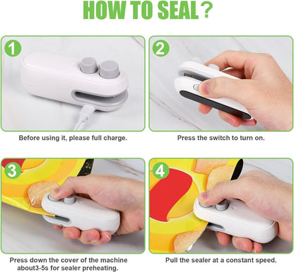 Portable 2 in 1 USB Rechargeable Magnetic Sealer