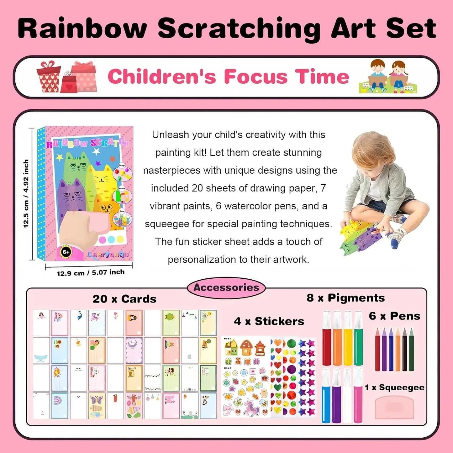 RainbowRush™ - Art Squeegee Kit | Mess-Free Painting | Boosts Creativity