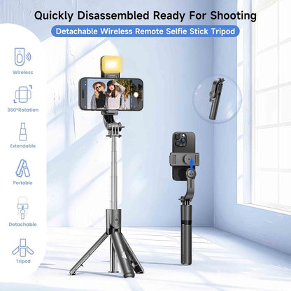 3-in-1 Selfie Stick Flash Tripod with Bluetooth Remote