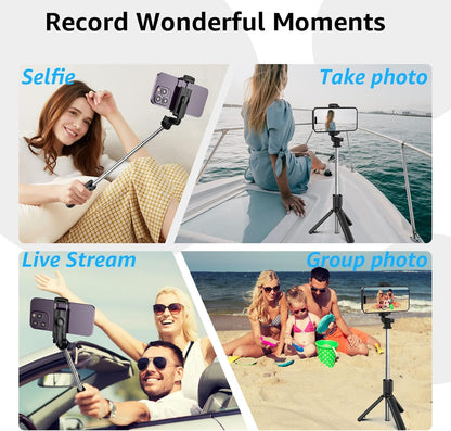 3-in-1 Selfie Stick Flash Tripod with Bluetooth Remote