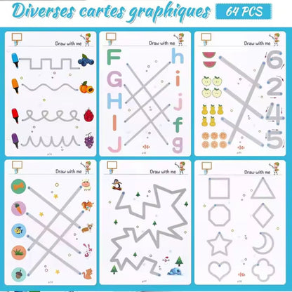 Reusable 64 Pages Kids Practice Set