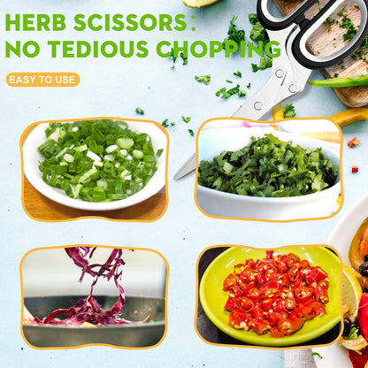 5-Blade Herb Vegetable Cutter With Cleaning Brush