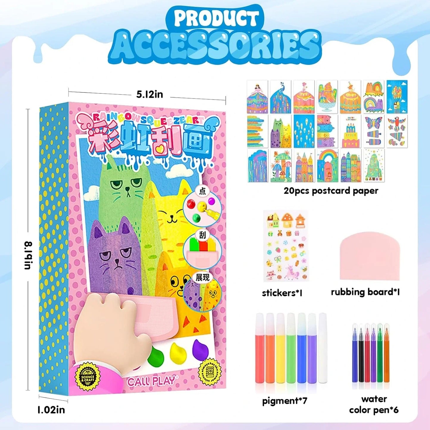 RainbowRush™ - Art Squeegee Kit | Mess-Free Painting | Boosts Creativity
