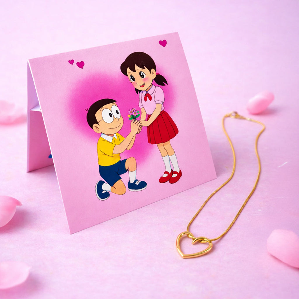 I Love You card with Necklace with Gift Box