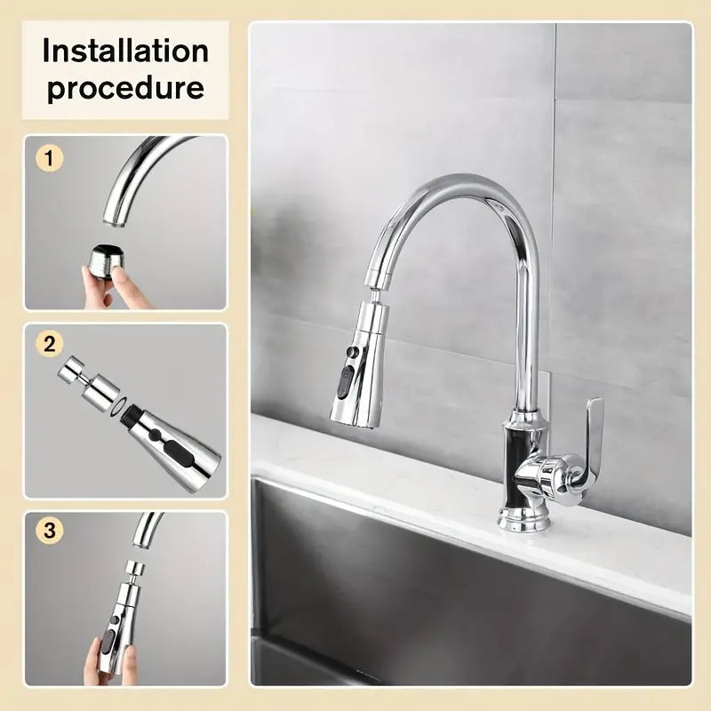 360° Rotation 3 Modes Kitchen Sink Faucet Extension