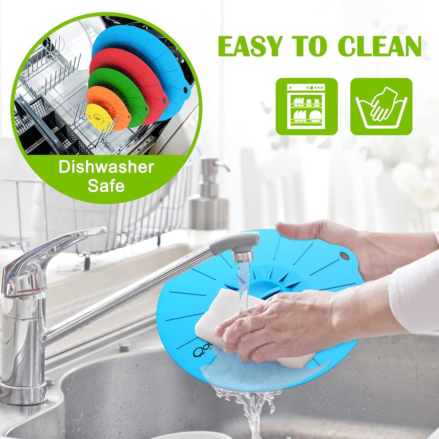 5Pcs Reusable Silicone Suction Lids (Microwave Safe & BPA Free) - Keep Kitchen Neat & Food Fresh