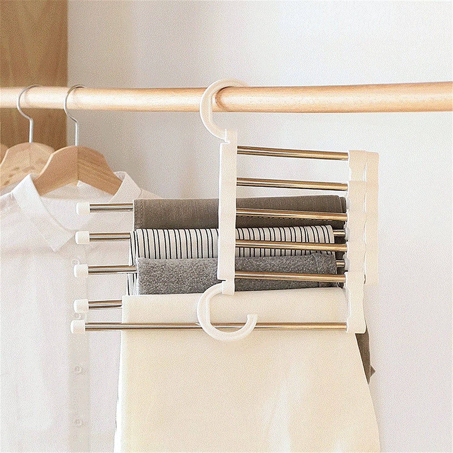5-in-1 Foldable Space Saving Cloth Hanger
