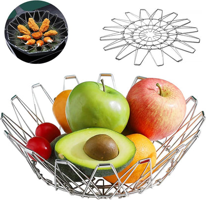 8 In 1 Multipurpose Stainless Steel Folding Basket