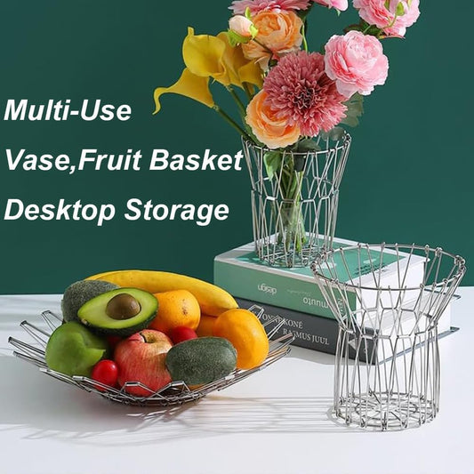 8 In 1 Multipurpose Stainless Steel Folding Basket