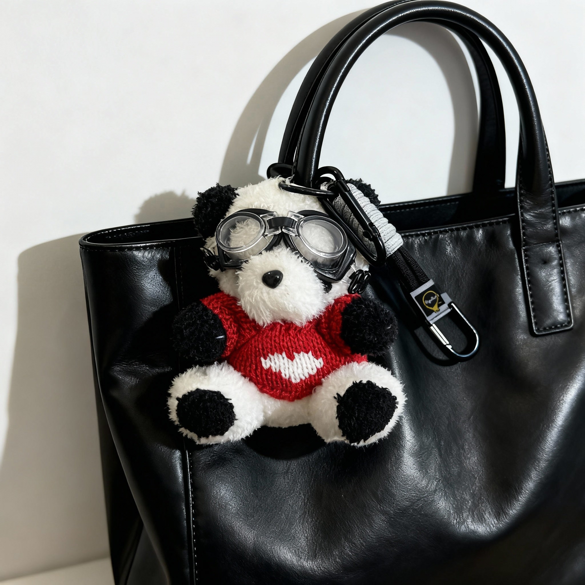 Fluffy Pilot Panda Bag Charm