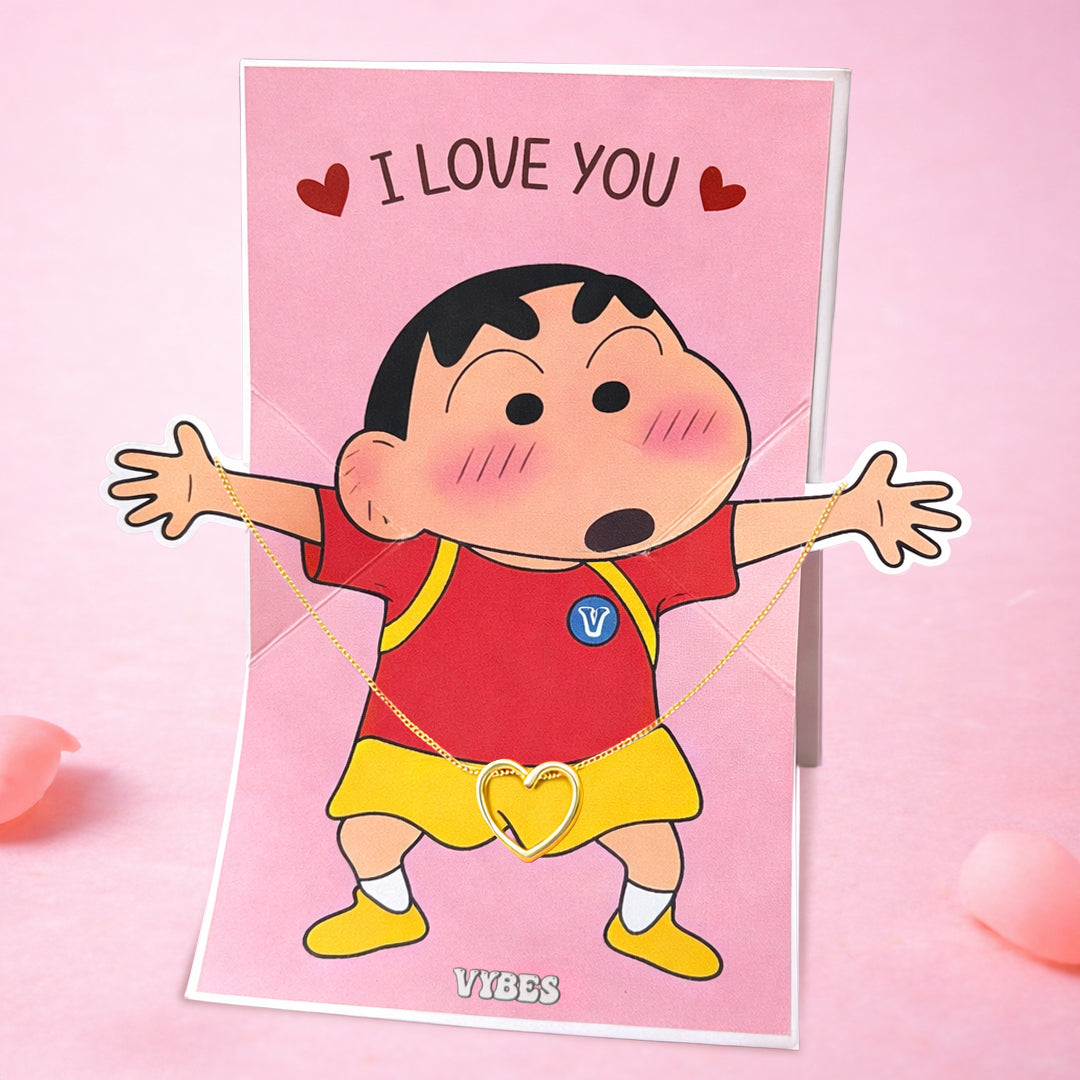 I Love You card with Necklace with Gift Box