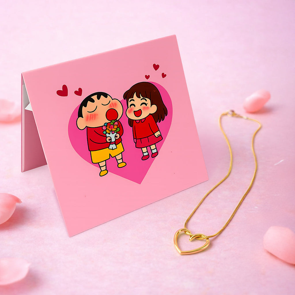 I Love You card with Necklace with Gift Box